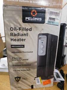Pelonis 1,500-Watt Oil-Filled Radiant Electric Space Heater with Thermostat