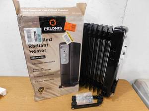 Pelonis 1,500-Watt Oil-Filled Radiant Electric Space Heater with Thermostat