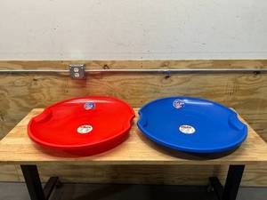 lot 32 image: PARICON Lot of 2- 26 Flexible Flyer Snow Sledding Discs