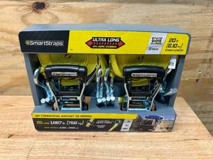 lot 89 image: SMARTSTRAPS Pack of 2- 20 ft Commercial Ratchet Tie Downs
