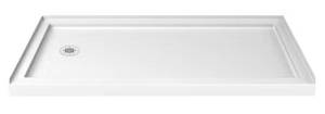 lot 13 image: DREAMLINE SlimLine 60 in. x 36 in. Single Threshold Shower Pan Base in White with Left Hand Drain