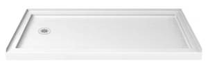 lot 37 image: DREAMLINE SlimLine 60 in. x 32 in. Single Threshold Shower Pan Base in White with Left Hand Drain