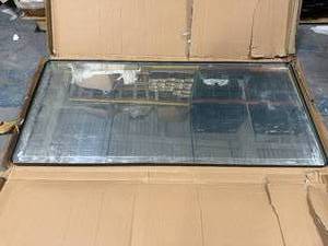 lot 30 image: LOAAO Black Metal Framed Bathroom Mirror - 72in x 32in