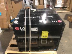 LG 23,500 BTU 230208V Window Air Conditioner Cools 1400 Sq. Ft. with Dual Inverter, Wi-Fi Enabled & Remote in White   Customer Returns See Pictures