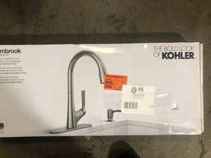 KOHLER Elmbrook Single-Handle Pull-Down Sprayer Kitchen Faucet in Vibrant Stainless  Customer Returns See Pictures