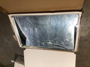 XRAMFY 30 in. W x 48 in. H Rectangular Modern Aluminum Framed Rounded Silver Wall Mirror Customer Returns See Pictures