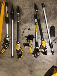 Lot of 2 DEWALT 20V MAX Cordless Battery Powered Pole Hedge Trimmer (Tool Only) Customer Returns See Pictures