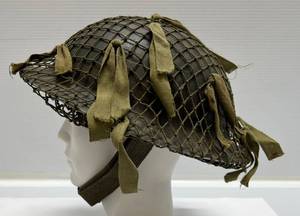 WWII English Helmet & Liner With Camouflage Netting