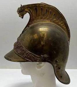 1870s French Cuirassier Brass Helmet With Liner (AS SEEN)