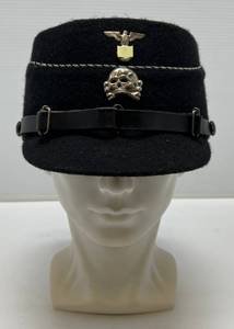 German Early SS Coffee Can Hat REPRODUCTION With Original Eagle Badge