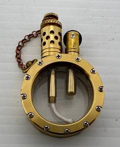 Vintage Brass Nautical Lighter Glass Fluid Tank (VERY COOL)