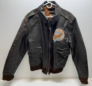 Vintage Avirex LTD A-2 Leather Jacket With (REPRODUCTION) Flying Tigers Patch And Back Piece (VERY COOL PIECE)