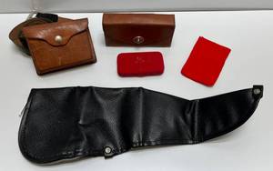 Vintage Leather Ammo Pouches (Some 30-06 Ammo, Belt, Gun Case & Vintage Hand Warmer