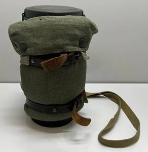 WW2 German Reproduction Gas Mask Canister & Gas Cape Bag With Straps