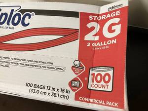 lot 5 image: Ziploc 2 Gallon Bags