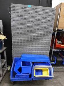 Double sided hanging bin rack 36x67 - like new