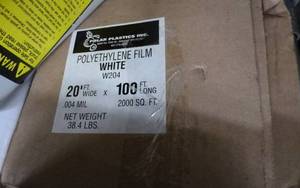 New roll of Poly film 20ft wide x 100 ft long, .004 mil