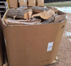 Pallet  gaylord box full of split firewood