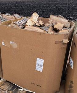 Pallet  gaylord box full of split firewood