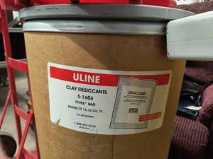 Clay desiccant packs - barrel is about half full so guessing qty 75