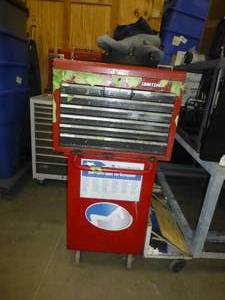 2 craftsman toolboxes made into a workbench