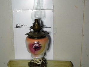 lot 97 image: Electrified Oil Lamp