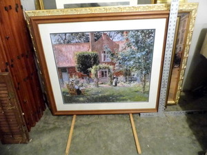 lot 121 image: Woman Sewing In Front Of Her Home