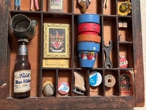 lot 3 image: Vintage Type Set Box Filled with Miniatures