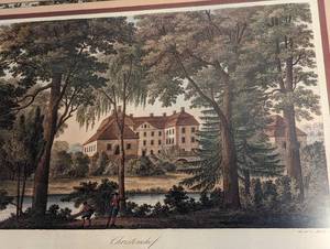 lot 52 image: Elegant Large Frame Christinehof Castle Print