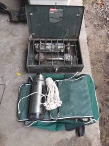 lot 51 image: coleman 2 burner camp stove and picnic set