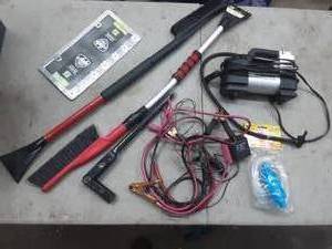 lot 5 image: automotive related air pump,jumper cables battery charger more