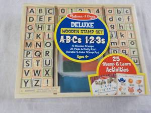 lot 12 image: New Melissa and Doug Deluxe Wooden Stamp Set