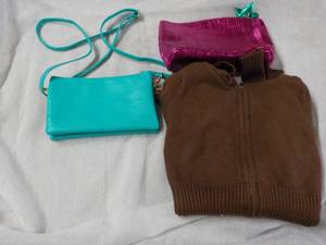 lot 41 image: New 2 Purses and Sweater size S...