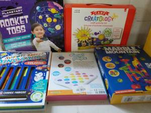 lot 58 image: New Rocket Toss, Camp Creatology, Coloring, DimplPops, and Marble Mountain