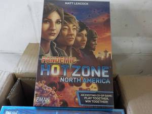 lot 76 image: 6 New Matt Leacock Pandemic Hot Zone North America Games