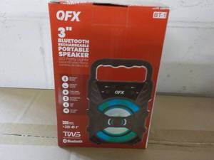 lot 87 image: QFX New 3 Bluetooth Rechargeable Portable Speaker