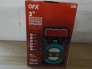 lot 89 image: QFX New 3 Bluetooth Rechargeable Portable Speaker
