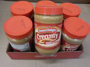 lot 107 image: 6 x 40 oz Peanut Delight Creamy Peanut Butter best date 0823