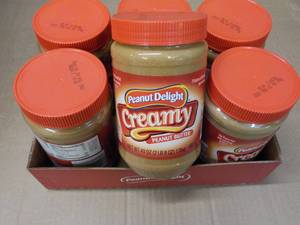 lot 108 image: 6 x 40 oz Peanut Delight Creamy Peanut Butter best date 0823