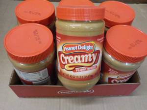 lot 109 image: 6 x 40 oz Peanut Delight Creamy Peanut Butter best date 0823