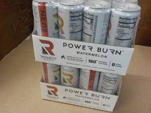 lot 110 image: 2 x 12 packs Rowdy Power Burn Watermelon Zero Sugar