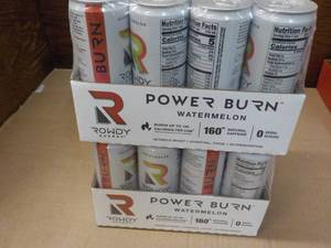 lot 111 image: 2 x 12 packs Rowdy Power Burn Watermelon Zero Sugar