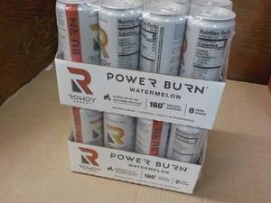 lot 112 image: 2 x 12 packs Rowdy Power Burn Watermelon Zero Sugar