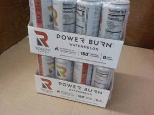lot 113 image: 2 x 12 packs Rowdy Power Burn Watermelon Zero Sugar