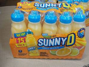 lot 128 image: 15 pack Sunny D Tangy Original 11.3 oz bottles