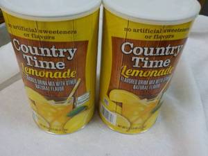 lot 132 image: 2 x 5 lb. 2.5 oz cans Country Time Lemonade Mix best date 122025