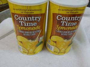 lot 134 image: 2 x 5 lb. 2.5 oz cans Country Time Lemonade Mix best date 122025