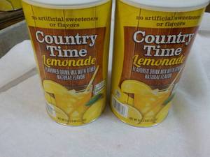 lot 135 image: 2 x 5 lb. 2.5 oz cans Country Time Lemonade Mix best date 122025