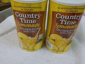 lot 136 image: 2 x 5 lb. 2.5 oz cans Country Time Lemonade Mix best date 122025