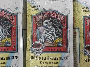 lot 164 image: 3 x 12 oz Bags Deadmans Reach Whole Beans Dark Roast Coffee